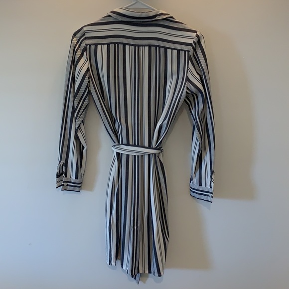 Banana Republic Navy/White Striped Shirt Dress - Picture 3 of 4